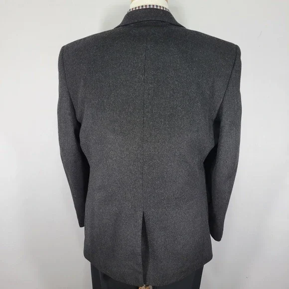 Club Room Men's Sport Coat Blazer Two Button Flannel Silk Wool Cashmere 42S